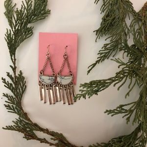 Gold and Marble Earrings